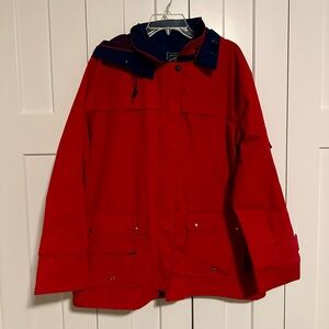 Pacific Trail Red and Navy Utility Rain Wind Jacket